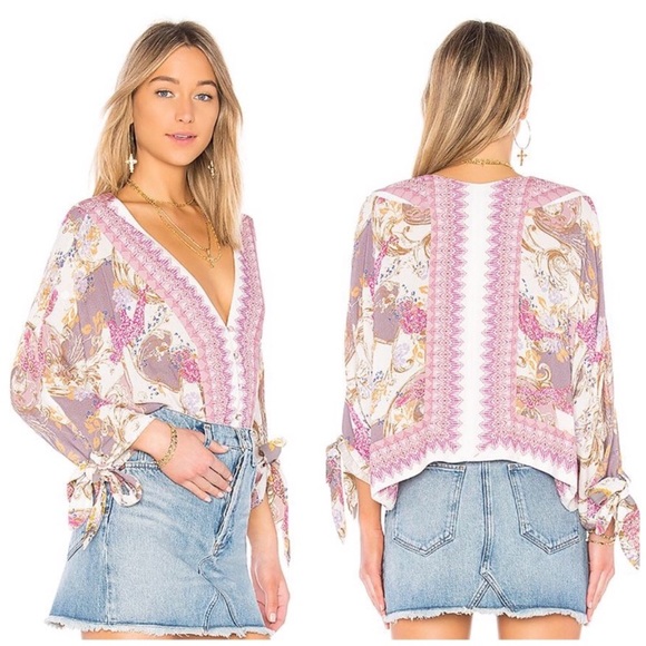Free People Tops - Free People Catch Me If You Can Boho Tie Top